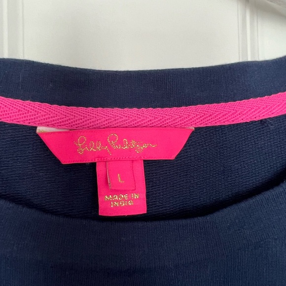 Lilly Pulitzer Rami top Navy with hearts size L - Picture 2 of 7